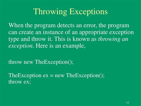 Throwing Error On Exception