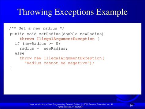 Throwing Exceptions