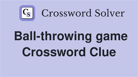 Throwing Game Crossword