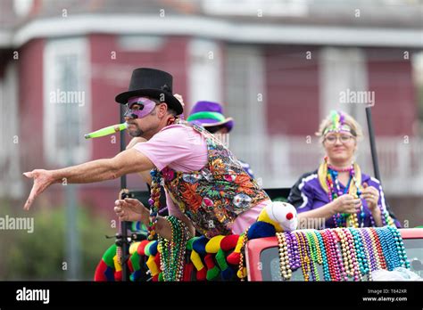 Throwing Mardi Gras Beads