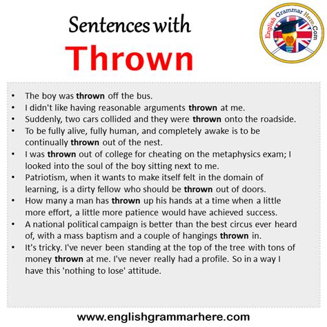 Thrown Verb Sentence