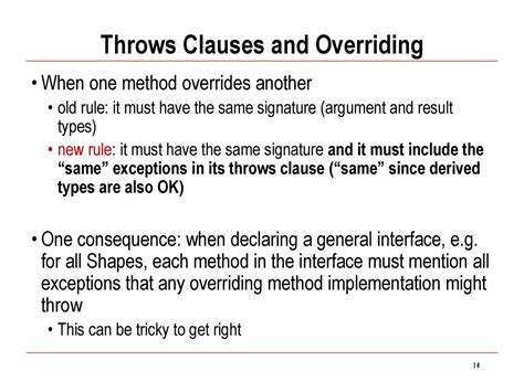 Throws Clause In Overriding Method