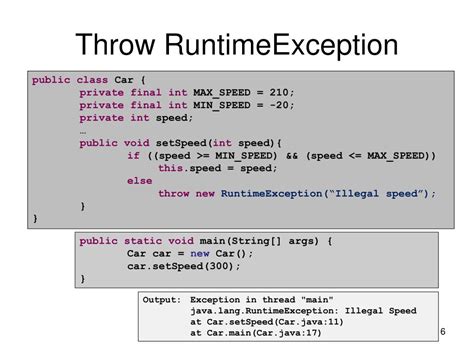 Throws Runtimeexception