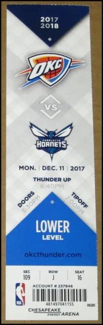 thunder vs hornets tickets