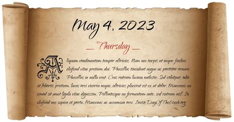 thursday may 4 2023