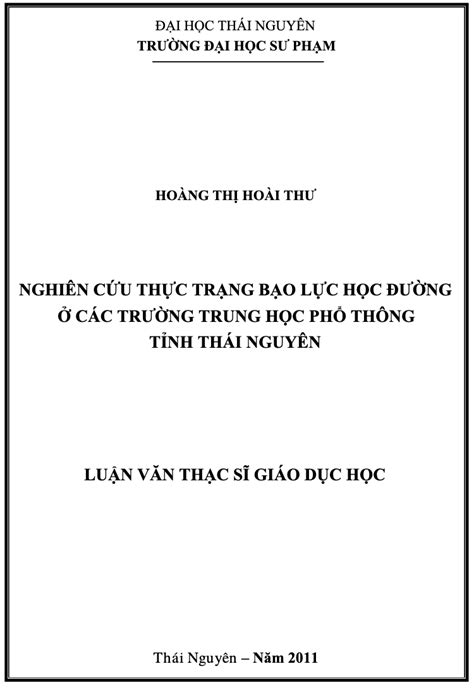 tiểu luận bạo lực học đường