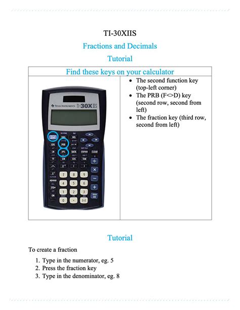 How To Convert A Decimal Into A Fraction On Ti 30x Iis