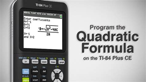 Quadratic Equations Exact Solutions Graphing on TI84 Plus and CE YouTube