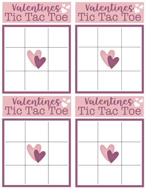 Tic Tac Toe Valentine's Day Card Free Printable Rays of Bliss