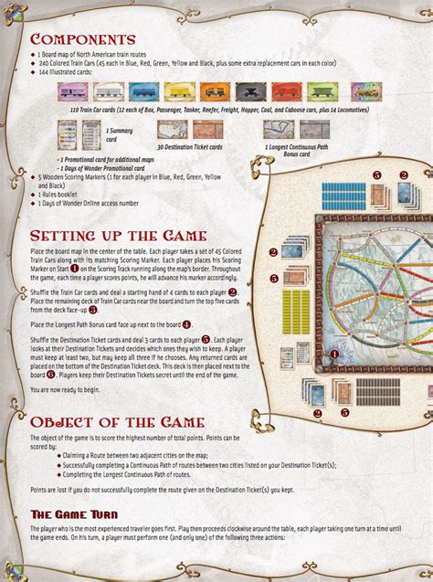 ticket to ride board game rules