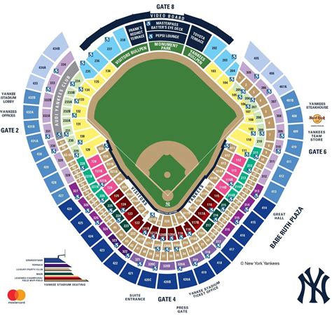 ticket yankees stadium seating chart