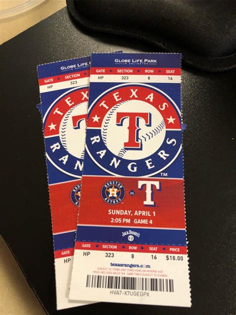 tickets to texas rangers game
