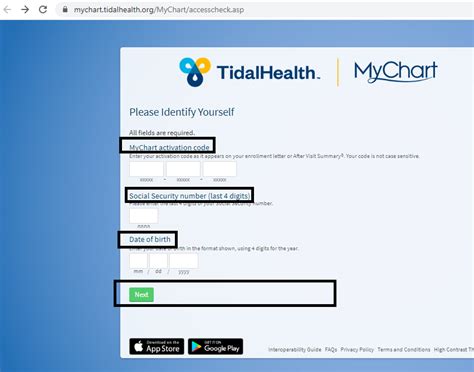 tidal health my chart patient login