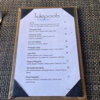 tidepools menu