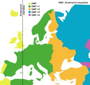 Europa Tidszoner Karta