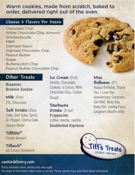 tiff's treats price list