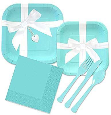 tiffany blue paper plates and napkins
