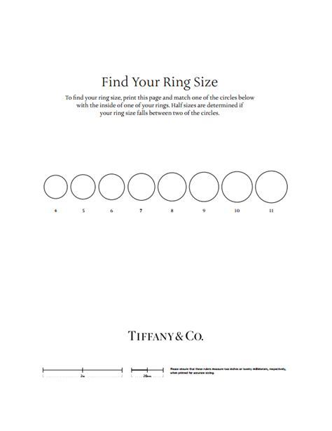 tiffany ring size chart