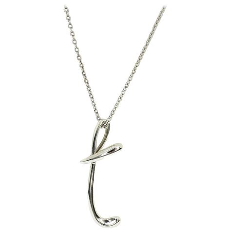 tiffany sterling silver initial necklace