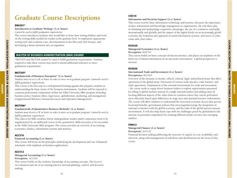 tiffin university course descriptions