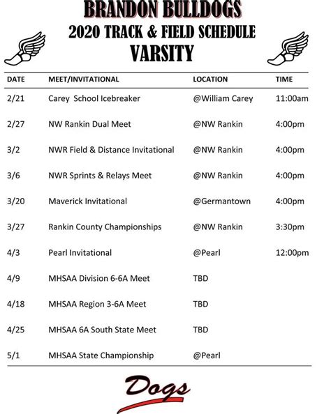 tiffin university track and field schedule
