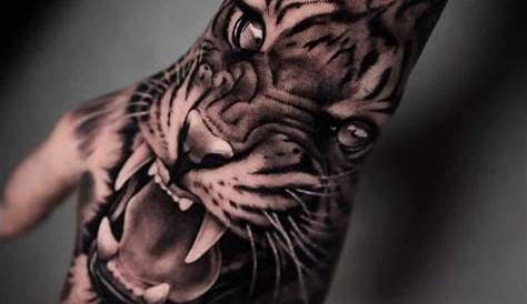 Tiger Tattoo Designs On Hand s For Guys, Mens