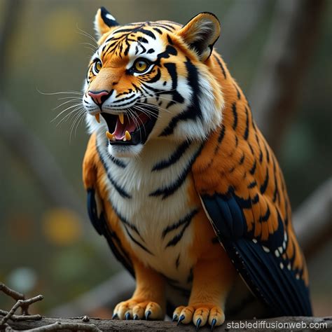Tiger And Bird Combination