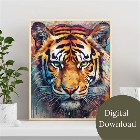Tiger Art Print Round