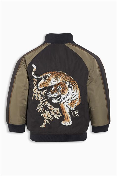 tiger embroidered bomber jacket