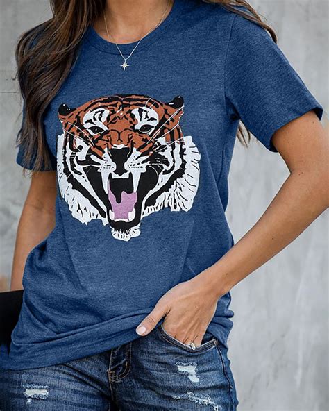 tiger print shirts for women