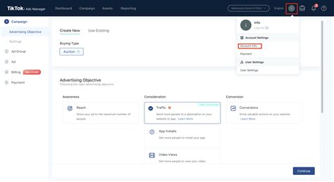 tiktok ads manager create account