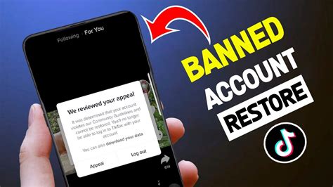 tiktok banned account recovery