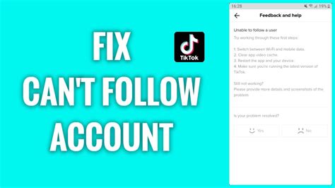 tiktok can't follow account