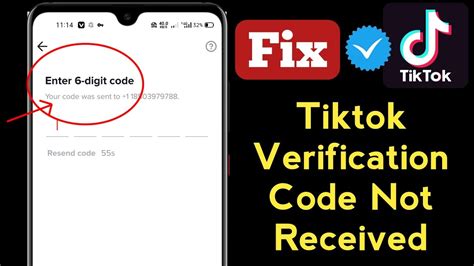 tiktok code won't send