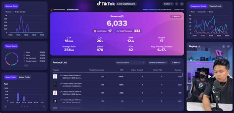 tiktok live streaming dashboard