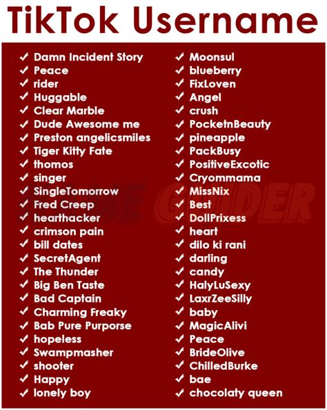 tiktok name ideas