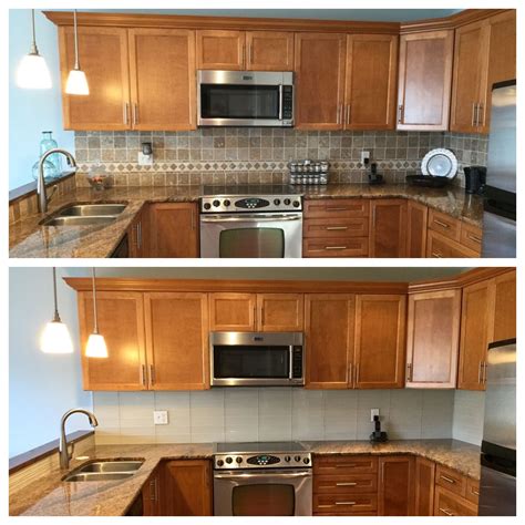 Review Of Tile Backsplash Before Or After Microwave Ideas