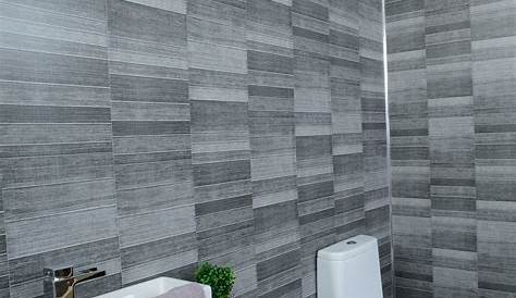 Grey Executive Panels, Tile Effect Cladding Bathroom Shower Wall PVC