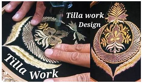 Tilla Embroidery Designs 2018 Black Kashmiri Sozni And Hand Embroidered Pure