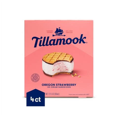 Tillamook Oregon Strawberry Ice Cream Sandwiches 355ml Kaiser Foods