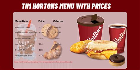 tim hortons canada menu prices 2023