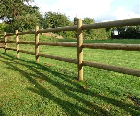 timber post and rail fence detail
