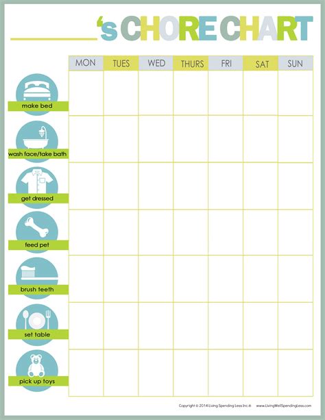 childrens chore charts Archives My Excel Templates