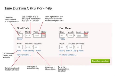 time and date calculator duration