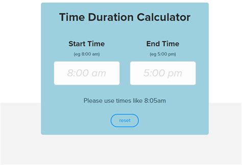 time calculator duration