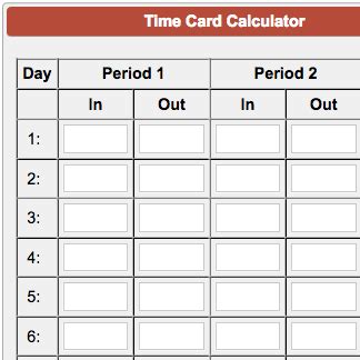 time card calculator free calculator soup