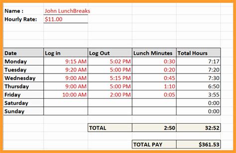 time card calculator with lunch quickbooks