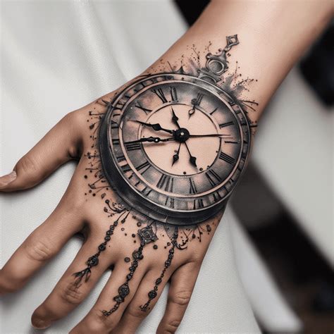 Time Clock Tattoo On Hand