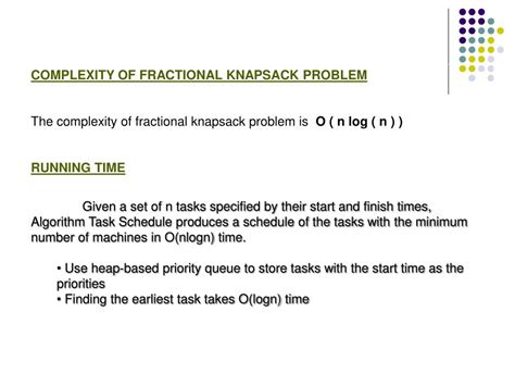 time complexity of fractional knapsack problem