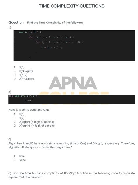 Time Complexity Questions On Hackerrank